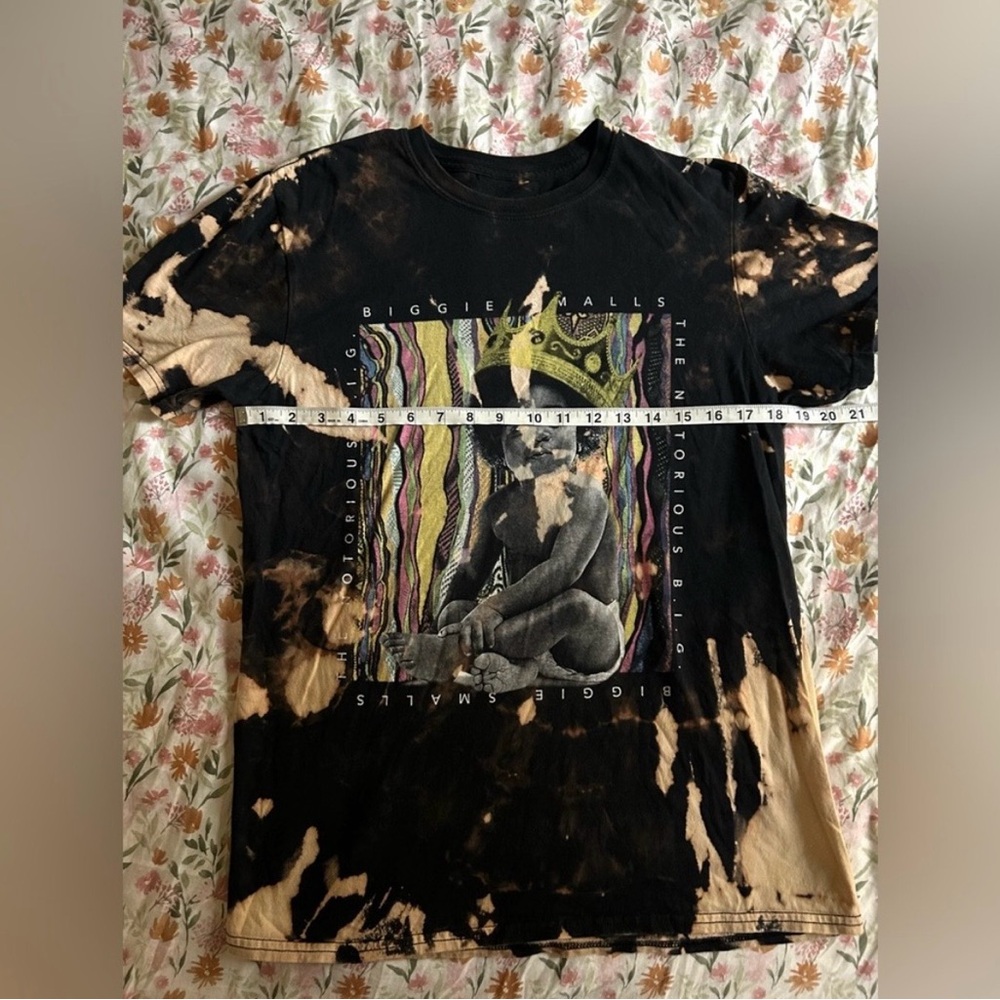 Biggie Smalls Notorious B.I.G. Graphic Tee | Custom Bleach Dyed | Fits M - Picture 4 of 7